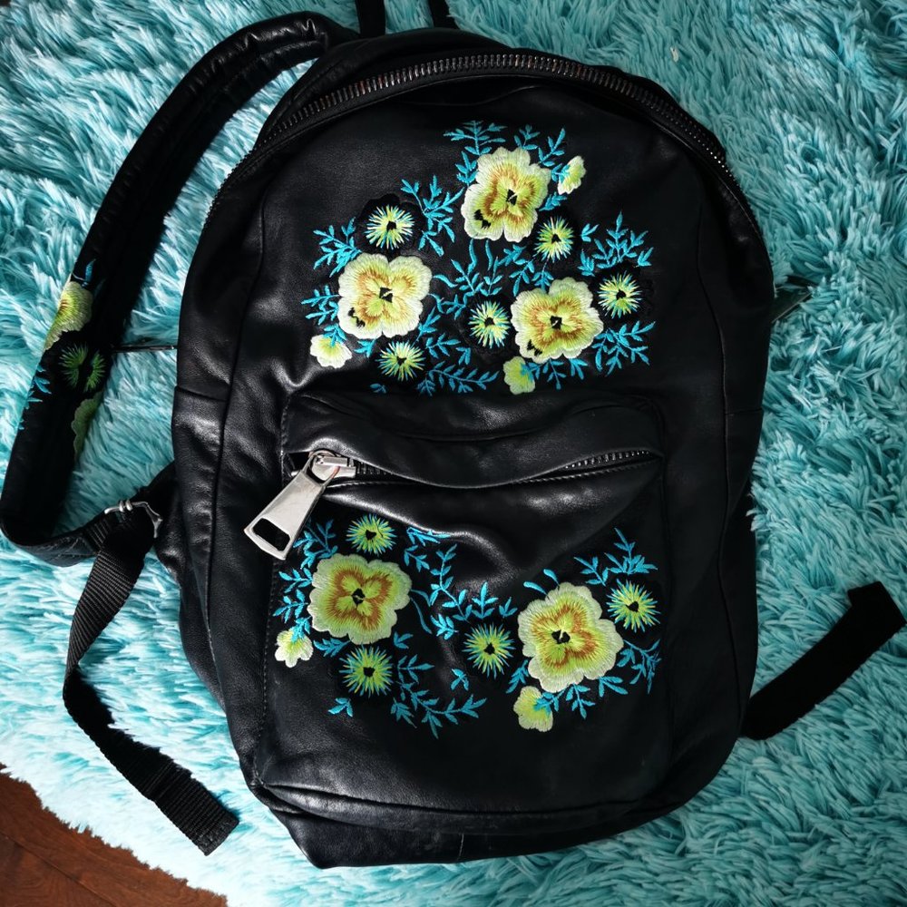 Christopher Kane Leather Backpack with stunning Embroidery